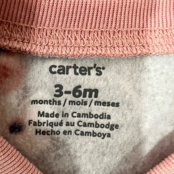 Carter’s Warm Full Zip Girls Floral Sleep Sack Cozy Worn Once Size 3-6 M - Picture 2 of 3